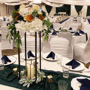 Event Space Setup Table with Blues