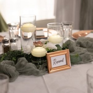 Wedding Table Set Up with Reserved Sign