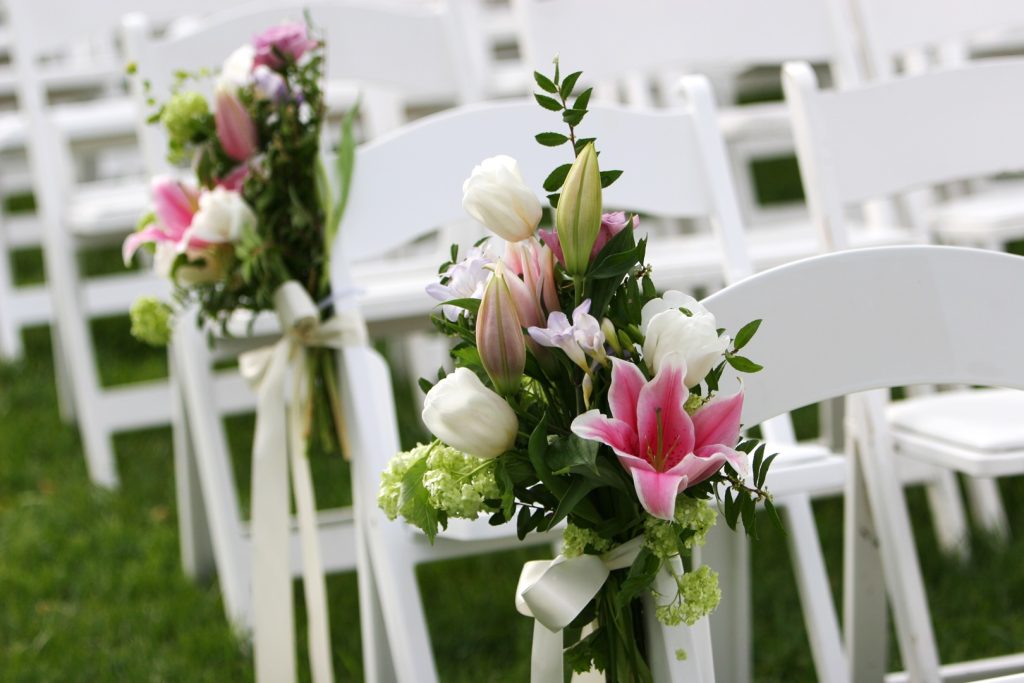 Garden Wedding Scene at Outdoor Marriage Ceremony