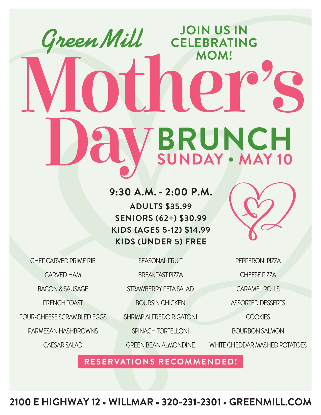 Green Mill's Mother's Day Brunch 2026