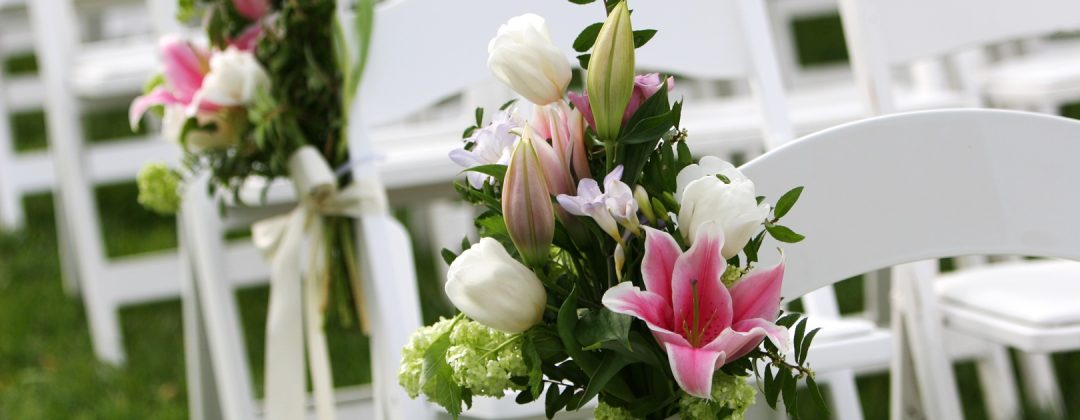 Garden Wedding Scene at Outdoor Marriage Ceremony